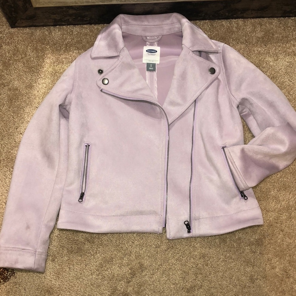 Lavender motor style zipper jacket (8) - Picture 3 of 7